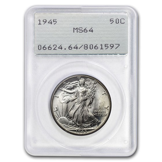 1945 Walking Liberty Half Dollar MS-64 PCGS (Rattler) 1945 Walking Liberty Half Dollar MS-64 PCGS (Rattler)